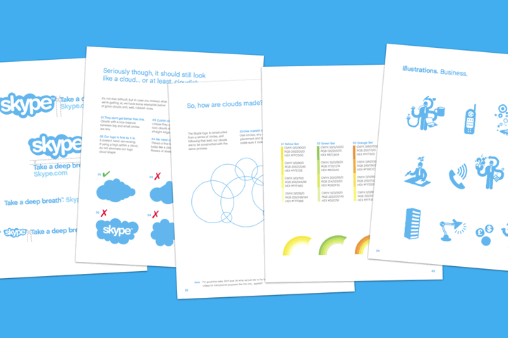 Pages from Skype's styleguide