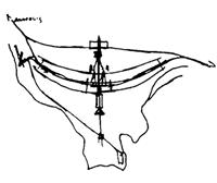 Sketched plan of Brasilia
